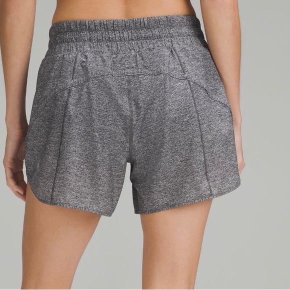 NWT Lululemon Track That Mid Rise 5” Lined Short Size 4 Heather Lux multi Black - Picture 2 of 9